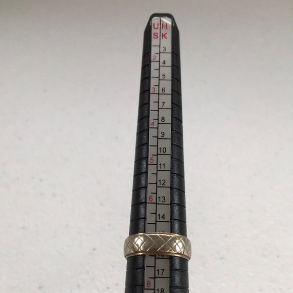 Vintage Other - Vintage Checkered 10kt WG & YG Wedding Band